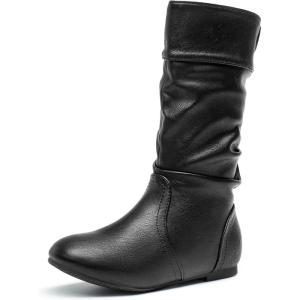image:imageDREAM PAIRS Girls Faux Fur Lined Knee High Winter Riding BootsToddlerLittle KidBig KidBlackPu