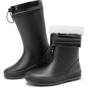image:imageDREAM PAIRS Kids Rain Boots Boys Girls Lightweight Boots Waterproof Easyon Outdoor Playing Rain Boot UnisexChildAll Black