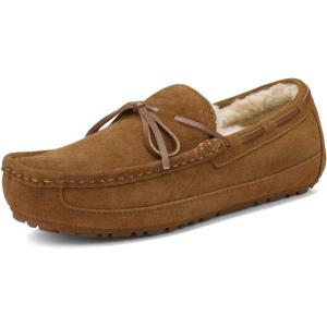 image:imageDREAM PAIRS Mens House Slippers Moccasin Indoor Outdoor Fuzzy Furry Loafers Suede Leather Warm Comfortable Shoes