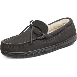 image:imageDREAM PAIRS Mens Moccasin Slippers Fuzzy Plush House Shoes Indoor Outdoor Fleece Lining Loafers