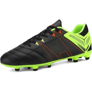 image:imageDREAM PAIRS Mens Sport Flexible Athletic Lace Up Light Weight Outdoor Cleats Football Soccer ShoesBlackLemonGreenRed