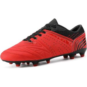 image:imageDREAM PAIRS Mens Sport Flexible Athletic Lace Up Light Weight Outdoor Cleats Football Soccer ShoesRedBlack