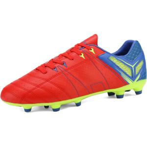 image:imageDREAM PAIRS Mens Sport Flexible Athletic Lace Up Light Weight Outdoor Cleats Football Soccer ShoesRedRoyalLemonGreen