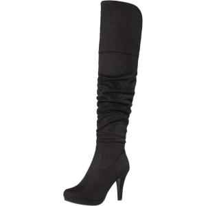 image:imageDREAM PAIRS Womens HIGHPLAT Chunky Thigh High Over The Knee High Heel BootsBlack1