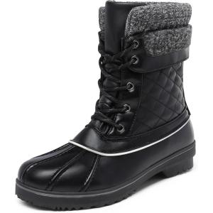 image:imageDREAM PAIRS Womens Snow Winter Boots Mid Calf Waterproof Duck Warm Outdoor Winter Boots ShoesBlack