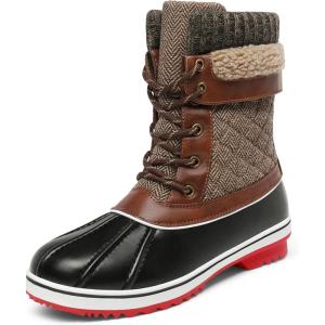 image:imageDREAM PAIRS Womens Snow Winter Boots Mid Calf Waterproof Duck Warm Outdoor Winter Boots ShoesBrown