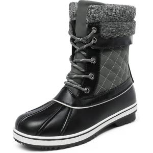 image:imageDREAM PAIRS Womens Snow Winter Boots Mid Calf Waterproof Duck Warm Outdoor Winter Boots ShoesGrey