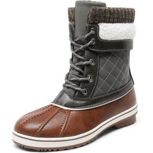 image:imageDREAM PAIRS Womens Snow Winter Boots Mid Calf Waterproof Duck Warm Outdoor Winter Boots ShoesTanKhaki