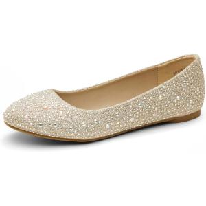 image:imageDREAM PAIRS Womens SoleShine Rhinestone Ballet Flats ShoesGold