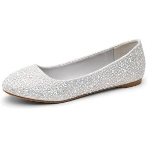 image:imageDREAM PAIRS Womens SoleShine Rhinestone Ballet Flats ShoesSilver