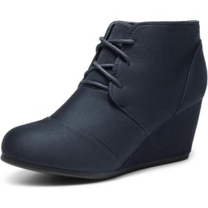 image:imageDREAM PAIRS Womens Wedge Boots Casual Fashion Lace Up Low Heel Ankle Booties ShoesTomsonnavy