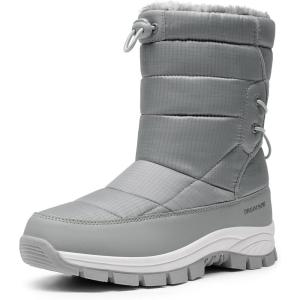 image:imageDREAM PAIRS Womens Winter Snow Boots Waterproof Lightweight Warm Fashion Janara Mid Calf BootLight Grey