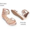 image:imageDREAM PAIRS Girls Ankle Strap Flat Sandals Summer Dressy Strappy Gladiator Rhinestones Platform Low Heels ShoesChampagne