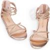 image:imageDREAM PAIRS Girls Ankle Strap Flat Sandals Summer Dressy Strappy Gladiator Rhinestones Platform Low Heels ShoesChampagne