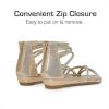 image:imageDREAM PAIRS Girls Ankle Strap Flat Sandals Summer Dressy Strappy Gladiator Rhinestones Platform Low Heels ShoesGold