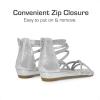 image:imageDREAM PAIRS Girls Ankle Strap Flat Sandals Summer Dressy Strappy Gladiator Rhinestones Platform Low Heels ShoesSilver