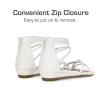 image:imageDREAM PAIRS Girls Ankle Strap Flat Sandals Summer Dressy Strappy Gladiator Rhinestones Platform Low Heels ShoesWhite