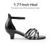image:imageDREAM PAIRS Girls Dress Shoes Sandals Low Heels Ankle Strap Flower Wedding Party Shoes for Little KidBig KidBlack