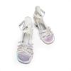 image:imageDREAM PAIRS Girls Dress Shoes Sandals Low Heels Ankle Strap Flower Wedding Party Shoes for Little KidBig KidSilver