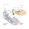 image:imageDREAM PAIRS Girls Dress Shoes Sandals Low Heels Ankle Strap Flower Wedding Party Shoes for Little KidBig KidSilver