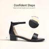 image:imageDREAM PAIRS Girls Sandals Low Heel Dress Pump Ankle Strap Flower Wedding Party Shoes for Little KidBig KidBlack
