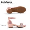 image:imageDREAM PAIRS Girls Sandals Low Heel Dress Pump Ankle Strap Flower Wedding Party Shoes for Little KidBig KidRose Gold