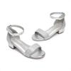 image:imageDREAM PAIRS Girls Sandals Low Heel Dress Pump Ankle Strap Flower Wedding Party Shoes for Little KidBig KidSilverglitter