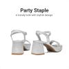 image:imageDREAM PAIRS Girls Sandals Open Toe Low Block Chunky Heels Sandals Party Dress Pumps Shoes for Little Big KidAll Silver Glitter