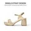 image:imageDREAM PAIRS Girls Sandals Open Toe Low Block Chunky Heels Sandals Party Dress Pumps Shoes for Little Big KidGoldglitter