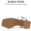 image:imageDREAM PAIRS Girls Sandals Open Toe Low Block Chunky Heels Sandals Party Dress Pumps Shoes for Little Big KidSilverglitter