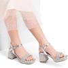 image:imageDREAM PAIRS Girls Sandals Open Toe Low Block Chunky Heels Sandals Party Dress Pumps Shoes for Little Big KidSilvermetallic