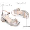image:imageDREAM PAIRS Girls Sandals Open Toe Low Block Chunky Heels Sandals Party Dress Pumps Shoes for Little Big KidSilvermetallic