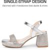 image:imageDREAM PAIRS Girls Sandals Open Toe Low Block Chunky Heels Sandals Party Dress Pumps Shoes for Little Big KidSilvermetallic