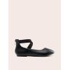 image:imageDREAM PAIRS Womens Comfortable Fashion Elastic Ankle Straps Flats ShoesBlackPu