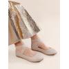 image:imageDREAM PAIRS Womens Comfortable Fashion Elastic Ankle Straps Flats ShoesGoldGlitter