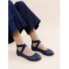 image:imageDREAM PAIRS Womens Comfortable Fashion Elastic Ankle Straps Flats ShoesNavypu