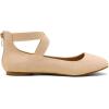 image:imageDREAM PAIRS Womens Comfortable Fashion Elastic Ankle Straps Flats ShoesNude