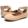 image:imageDREAM PAIRS Womens Comfortable Fashion Elastic Ankle Straps Flats ShoesNudenubuck