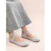 image:imageDREAM PAIRS Womens Comfortable Fashion Elastic Ankle Straps Flats ShoesSilverGlitter
