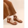 image:imageDREAM PAIRS Womens Comfortable Fashion Elastic Ankle Straps Flats ShoesTanPu