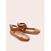 image:imageDREAM PAIRS Womens Comfortable Fashion Elastic Ankle Straps Flats ShoesTanPu