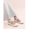 image:imageDREAM PAIRS Womens Comfortable Fashion Elastic Ankle Straps Flats ShoesWhitePu