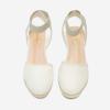 image:imageDREAM PAIRS Womens Elastic Ankle Strap Espadrilles Wedge SandalsBeigeWhite