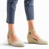 image:imageDREAM PAIRS Womens Elastic Ankle Strap Espadrilles Wedge SandalsBeigeWhite