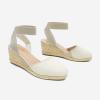 image:imageDREAM PAIRS Womens Elastic Ankle Strap Espadrilles Wedge SandalsBeigeWhite
