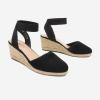 image:imageDREAM PAIRS Womens Elastic Ankle Strap Espadrilles Wedge SandalsBlack