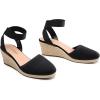 image:imageDREAM PAIRS Womens Elastic Ankle Strap Espadrilles Wedge SandalsBlackknit