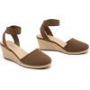 image:imageDREAM PAIRS Womens Elastic Ankle Strap Espadrilles Wedge SandalsBrown