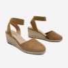 image:imageDREAM PAIRS Womens Elastic Ankle Strap Espadrilles Wedge SandalsCamel