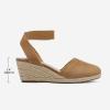 image:imageDREAM PAIRS Womens Elastic Ankle Strap Espadrilles Wedge SandalsCamel